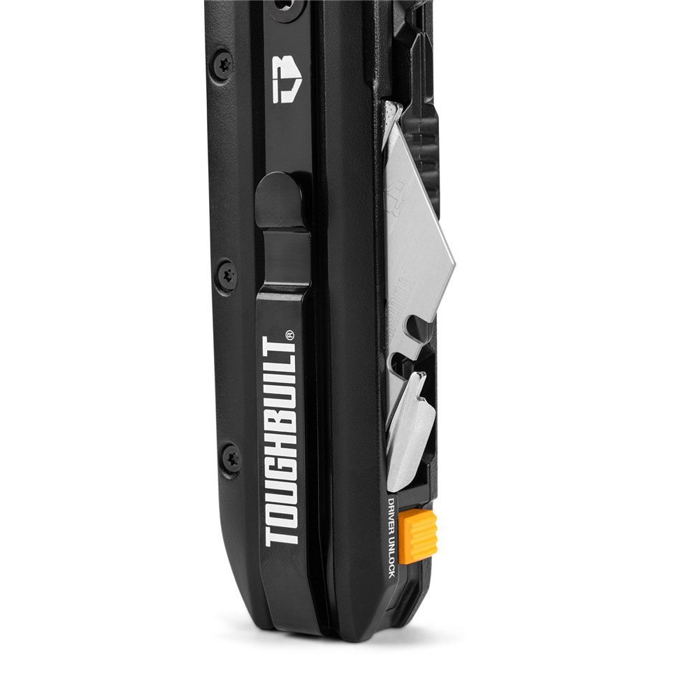 Electrician's Folding Utility Knife with Bit Driver + Pry Bar